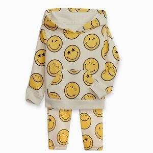 2pc SET Baby GAP x SmileyWorld 5T Hoodie + Joggers Cream Yellow NWT